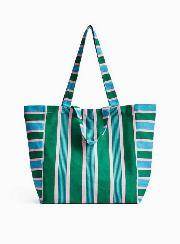 Stripe Canvas Shopper Bag One Size
